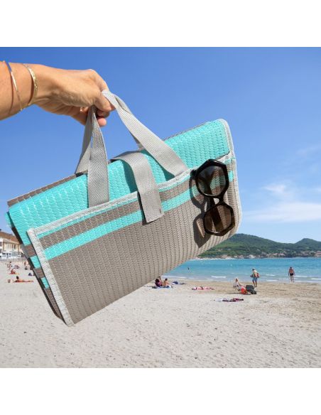 Natte de Plage Pliante 2 Places - 2 Modèles Disponibles - Dimension : 198 x 153 cm