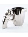 Tasse (Mug) Argentée Poignée Révolver / Dimensions : 17,5 x 8,5 x 10,1 cm