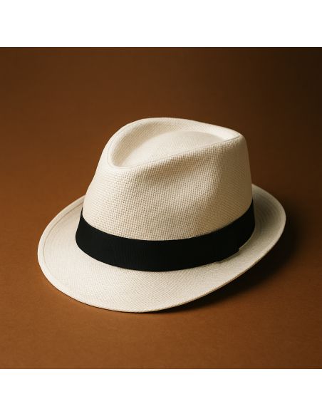 Chapeau Cubana en Paille Taille Unique- Couleurs : Blanc ou Beige