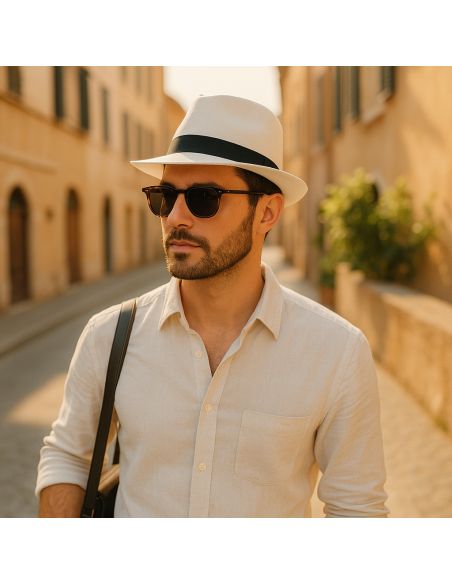 Chapeau Cubana en Paille Taille Unique- Couleurs : Blanc ou Beige