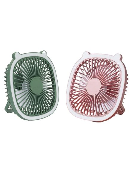Ventilateur Led Rechargeable Usb 2 en 1 I love Kawaii - 2 Couleurs Disponibles