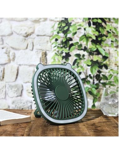 Ventilateur Led Rechargeable Usb 2 en 1 I love Kawaii - 2 Couleurs Disponibles