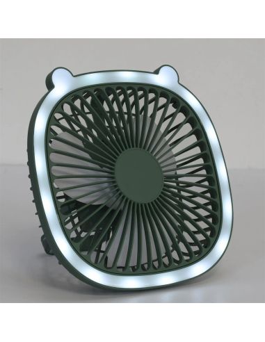 Ventilateur Led Rechargeable Usb 2 en 1 I love Kawaii - 2 Couleurs Disponibles