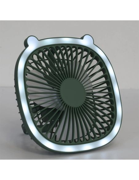 Ventilateur Led Rechargeable Usb 2 en 1 I love Kawaii - 2 Couleurs Disponibles