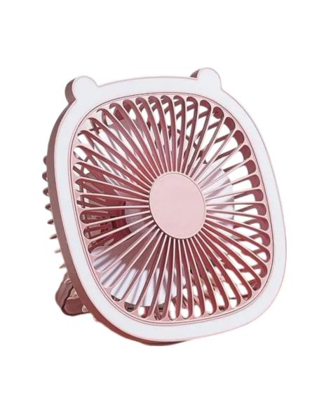 Ventilateur Led Rechargeable Usb 2 en 1 I love Kawaii - 2 Couleurs Disponibles