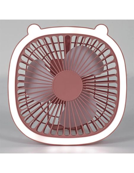 Ventilateur Led Rechargeable Usb 2 en 1 I love Kawaii - 2 Couleurs Disponibles