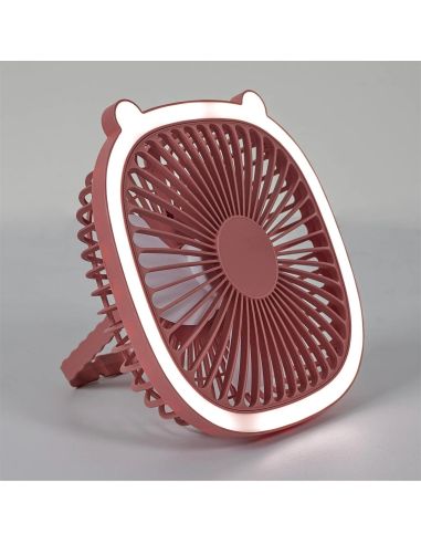 Ventilateur Led Rechargeable Usb 2 en 1 I love Kawaii - 2 Couleurs Disponibles