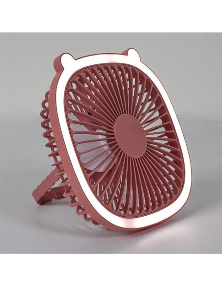 Ventilateur Led Rechargeable Usb 2 en 1 I love Kawaii - 2 Couleurs Disponibles