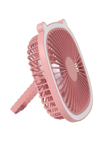 Ventilateur Led Rechargeable Usb 2 en 1 I love Kawaii - 2 Couleurs Disponibles