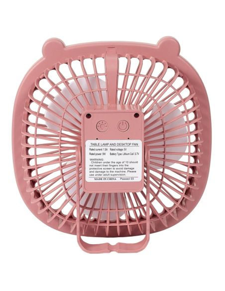 Ventilateur Led Rechargeable Usb 2 en 1 I love Kawaii - 2 Couleurs Disponibles