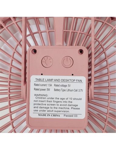 Ventilateur Led Rechargeable Usb 2 en 1 I love Kawaii - 2 Couleurs Disponibles
