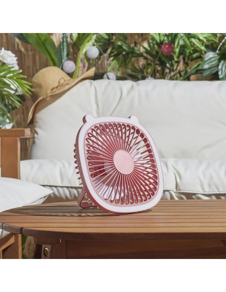 Ventilateur Led Rechargeable Usb 2 en 1 I love Kawaii - 2 Couleurs Disponibles