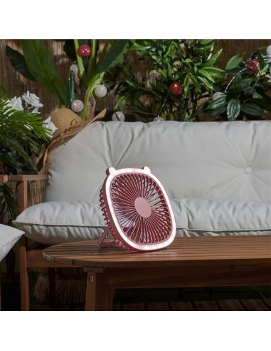 Ventilateur Led Rechargeable Usb 2 en 1 I love Kawaii - 2 Couleurs Disponibles