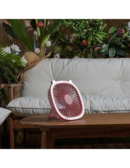 Ventilateur Led Rechargeable Usb 2 en 1 I love Kawaii - 2 Couleurs Disponibles