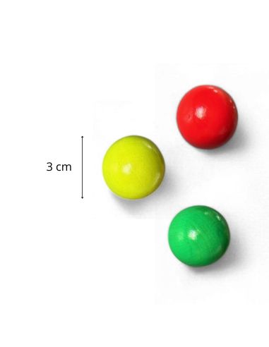 Lot de 3 Cochonnets Fluo Pétanque - Couleurs : Rouge, Jaune, Vert