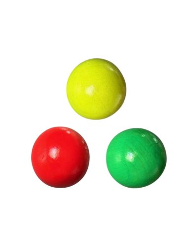 Lot de 3 Cochonnets Fluo Pétanque - Couleurs : Rouge, Jaune, Vert