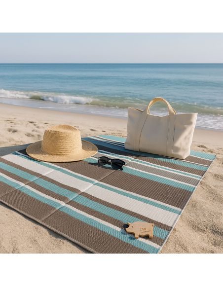 Natte de Plage Pliante 2 Places - 2 Modèles Disponibles - Dimension : 198 x 153 cm