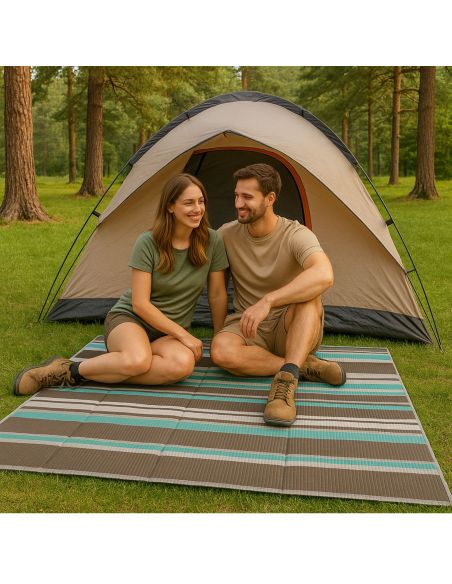 Natte de Plage Pliante 2 Places - 2 Modèles Disponibles - Dimension : 198 x 153 cm