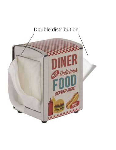 Pack Distributeur de Serviettes en Métal + 200 Serviettes En Papier - Dimension : 12 x 8 cm
