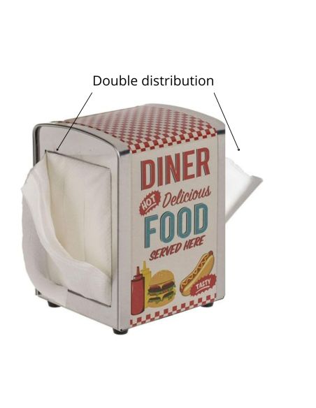 Pack Distributeur de Serviettes en Métal + 200 Serviettes En Papier - Dimension : 12 x 8 cm