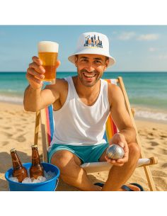 Chapeau bob "BTP - Bière - Tong - Pétanque " - Taille Unique 2