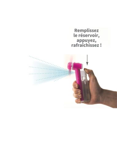 Ventilateur Portable à Piles avec Brumisateur Intégré -  4 Couleurs Disponibles
