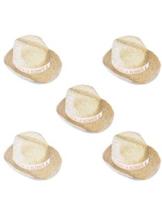 Lot de 5 Chapeaux de Paille Panama Enfin la Retraite - Taille Unique