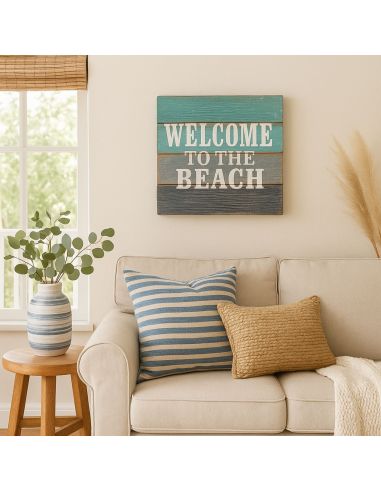 Cadre en Bois en Relief "Bord de Mer" - 3 modèles Différents - Dimensions : 30 x 30 x 5 cm