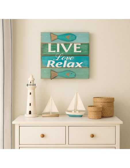 Cadre en Bois en Relief "Bord de Mer" - 3 modèles Différents - Dimensions : 30 x 30 x 5 cm