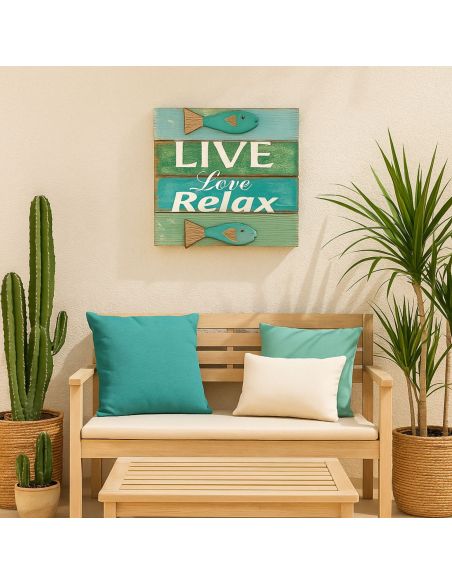 Cadre en Bois en Relief "Bord de Mer" - 3 modèles Différents - Dimensions : 30 x 30 x 5 cm