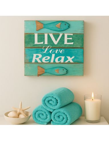 Cadre en Bois en Relief "Bord de Mer" - 3 modèles Différents - Dimensions : 30 x 30 x 5 cm