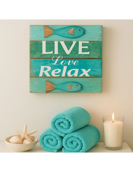 Cadre en Bois en Relief "Bord de Mer" - 3 modèles Différents - Dimensions : 30 x 30 x 5 cm