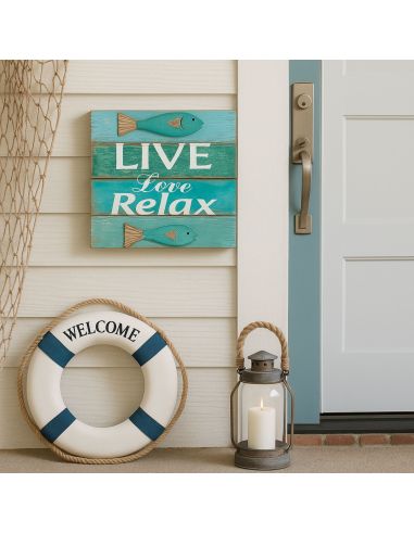 Cadre en Bois en Relief "Bord de Mer" - 3 modèles Différents - Dimensions : 30 x 30 x 5 cm