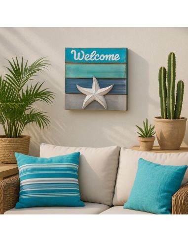 Cadre en Bois en Relief "Bord de Mer" - 3 modèles Différents - Dimensions : 30 x 30 x 5 cm