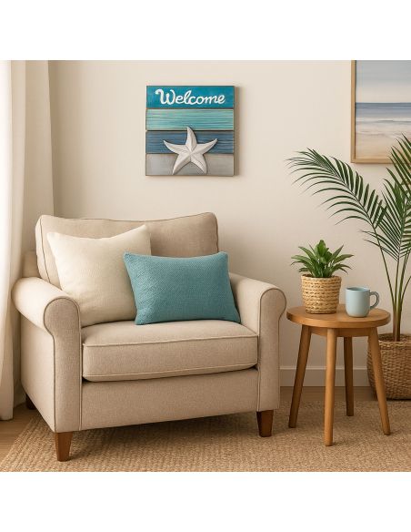 Cadre en Bois en Relief "Bord de Mer" - 3 modèles Différents - Dimensions : 30 x 30 x 5 cm