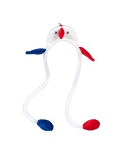 Serre-tte coq animŽ - bleu, blanc, rouge