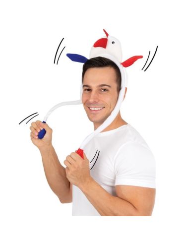 Serre-tte coq animŽ - bleu, blanc, rouge