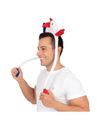 Serre-tte coq animŽ - bleu, blanc, rouge