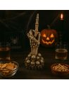Main de Squelette "Doigt d'honneur" sur Socle Halloween -Dimension : 15 x 6,5 cm