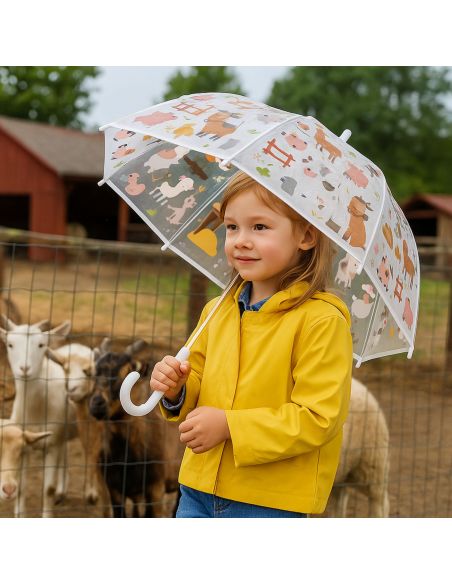 Parapluie Transparent Pour Enfants avec Motif Animaux - 2 Modèles Disponibles