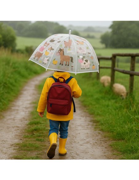 Parapluie Transparent Pour Enfants avec Motif Animaux - 2 Modèles Disponibles