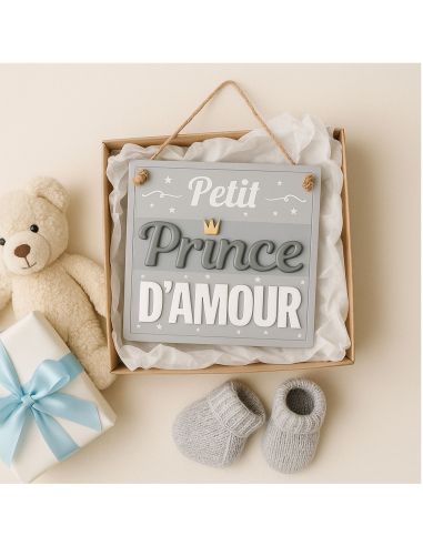 Plaque Murale en Bois à Suspendre " Petite Prince d'Amour"