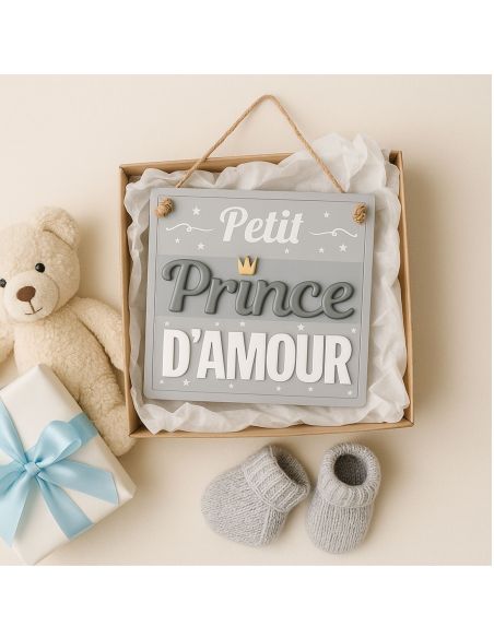 Plaque Murale en Bois à Suspendre " Petite Prince d'Amour"