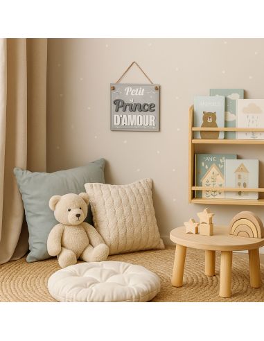 Plaque Murale en Bois à Suspendre " Petite Prince d'Amour"