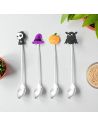 Lot de 4 Cuillères à café Thème Halloween - Matière : Acier inoxydable