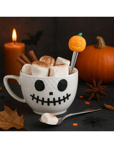 Lot de 4 Cuillères à café Thème Halloween - Matière : Acier inoxydable