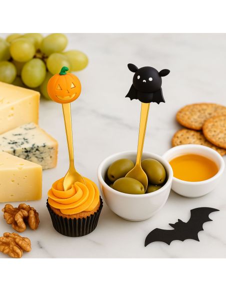 Lot de 4 Cuillères à café Thème Halloween - Matière : Acier inoxydable