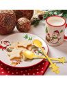 Lot de 4 Mini cuillère à café dorée thème de Noël - Matière : Acier inoxydable