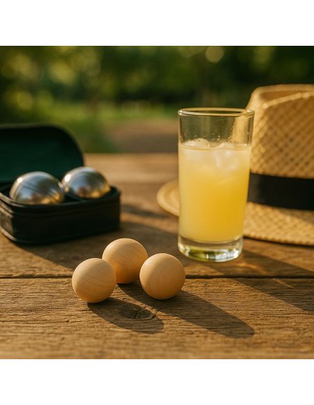 Lot de 3 Cochonnets de Pétanque en Bois