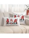 Housse de Coussin Rectangulaire Motif "Merry Christmas Gnome" - 30 x 50 cm